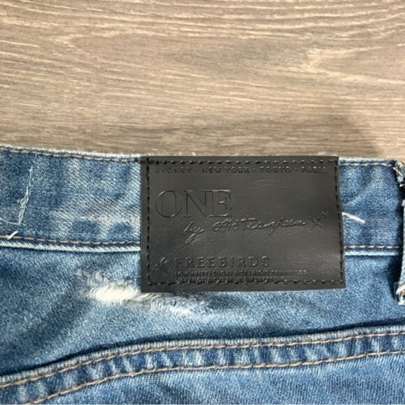 Revolve One Teaspoon Freebirds Skinny Jeans Distressed Zip Ankle low rise - Picture 9 of 16